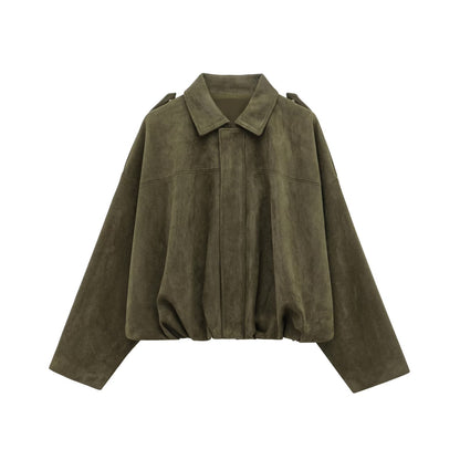 Women'S Suede Casual Coat
