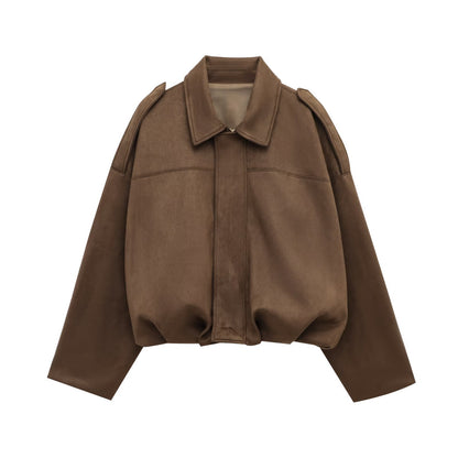Women'S Suede Casual Coat