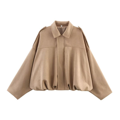 Women'S Suede Casual Coat